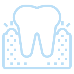 Pet periodontal disease illustration showing gum inflammation and tooth damage